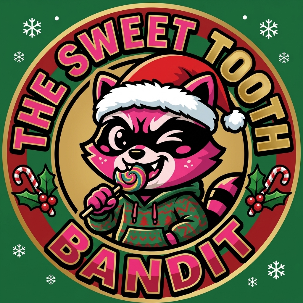 Sweet Tooth Bandit mascot badge